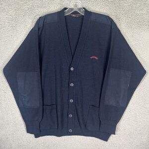 Paul & Shark Yachting Cardigan Sweater Mens L Navy Blue Wool Blend Grandpa Italy